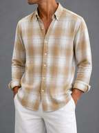 Sand Beige Flannel Check Shirt