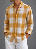 Mustard Cream Flannel Check Shirt