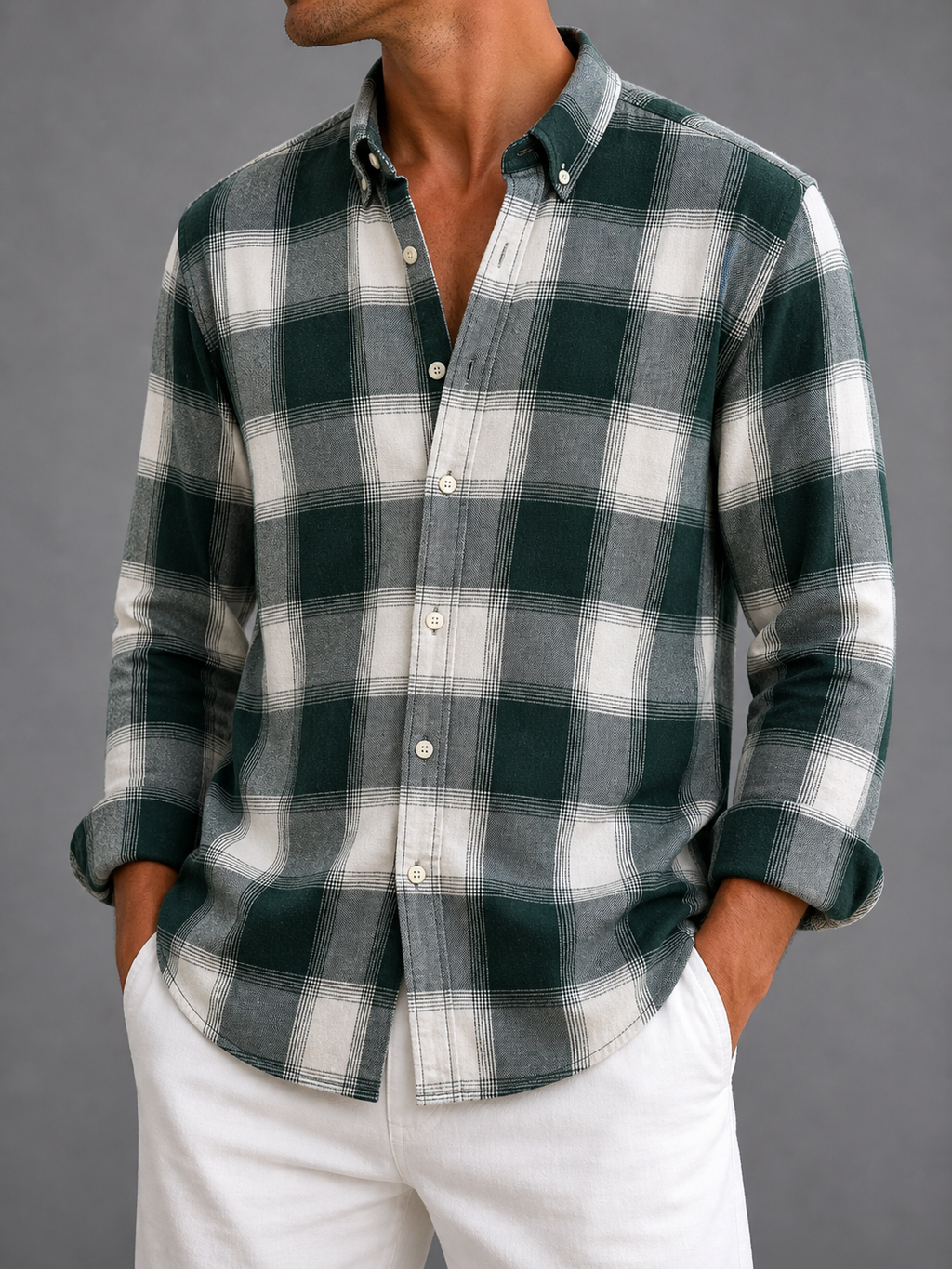 Forest Green Flannel Check Shirt