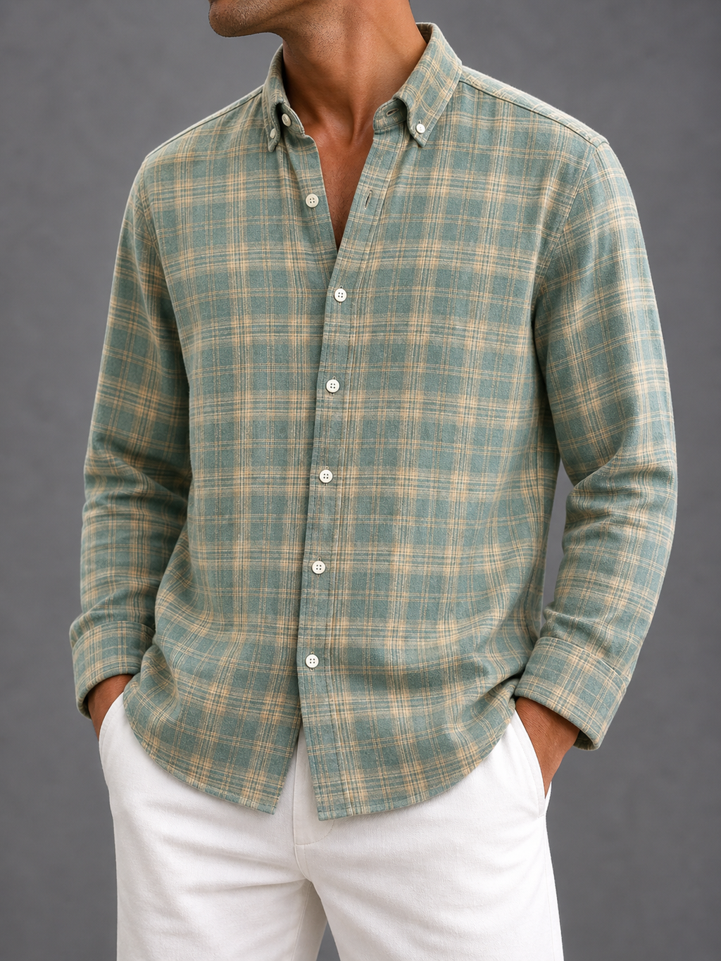 Sage Mint Flannel Check Shirt