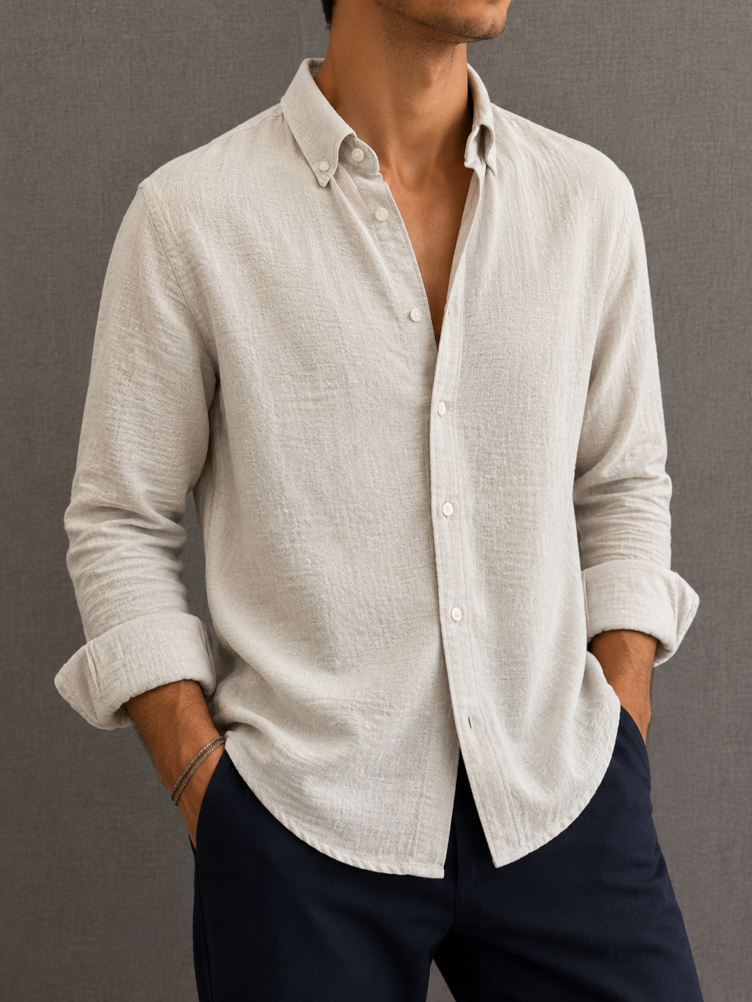 Textured Crush Linen Shirt