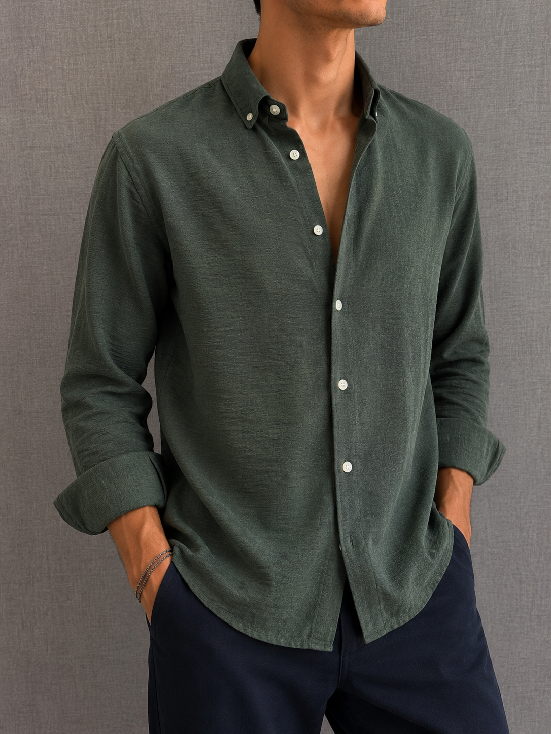 Textured Crush Linen Shirt