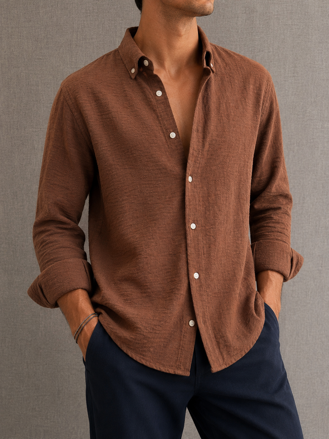 Textured Crush Linen Shirt