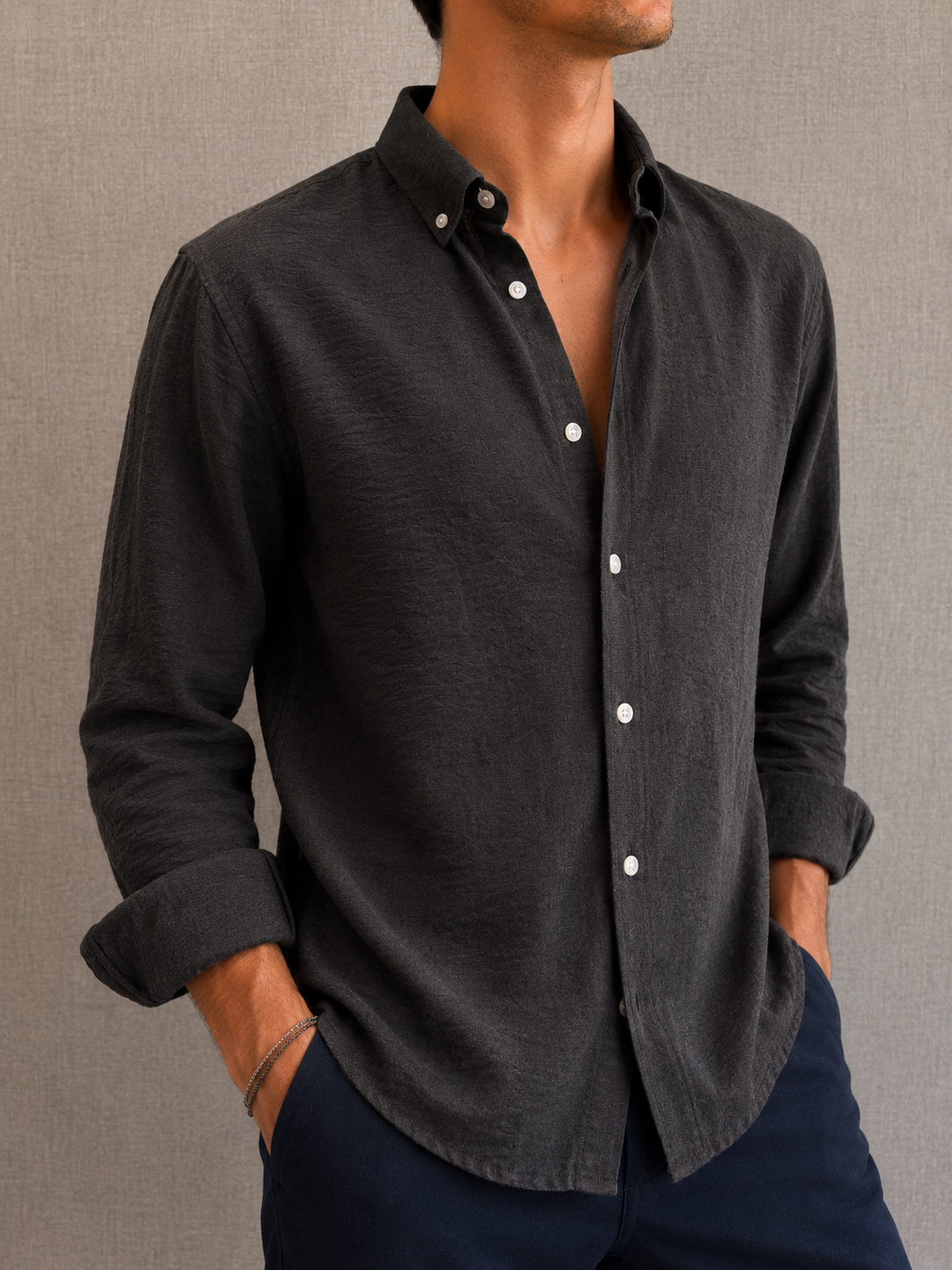 Textured Crush Linen Shirt