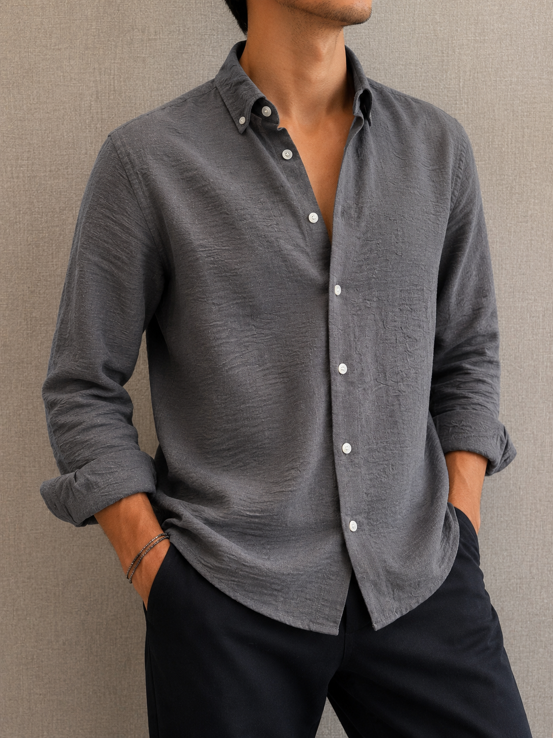 Textured Crush Linen Shirt