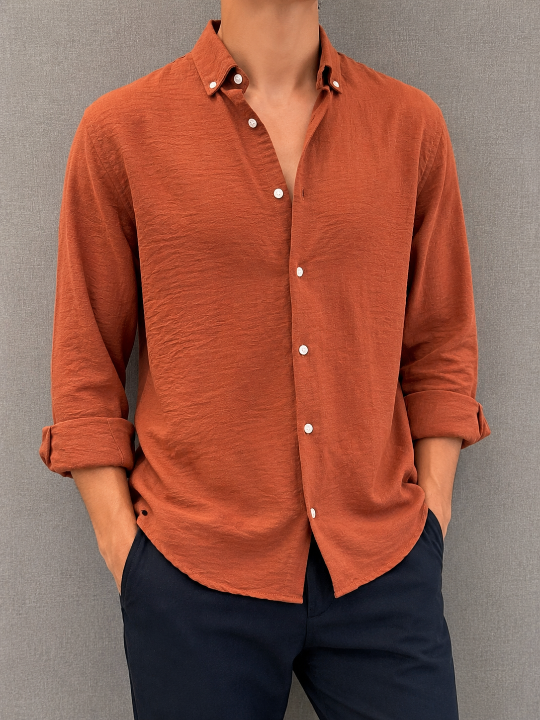 Textured Crush Linen Shirt