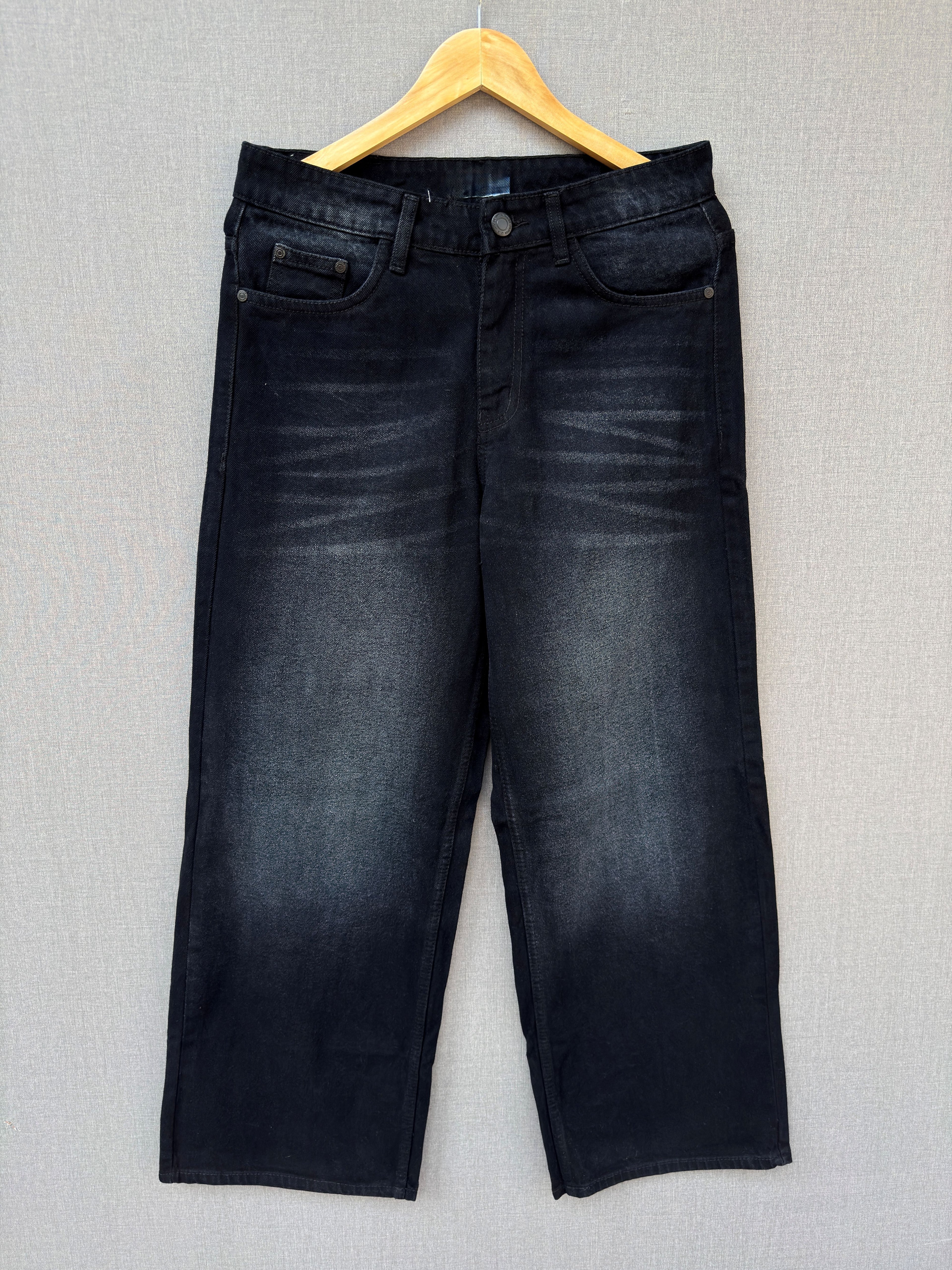 Washed Black Baggy Denim Jeans 5