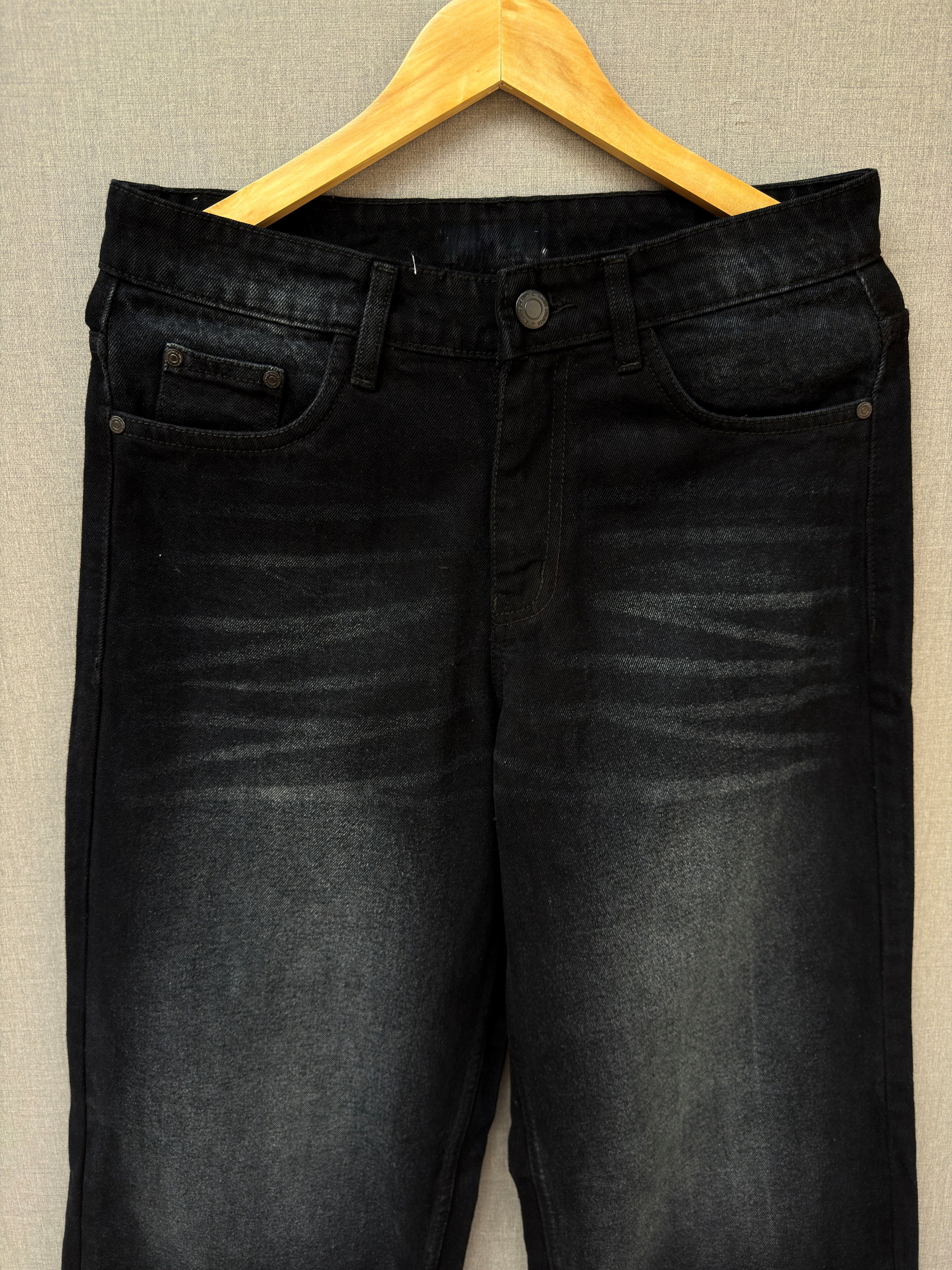 Washed Black Baggy Denim Jeans 5