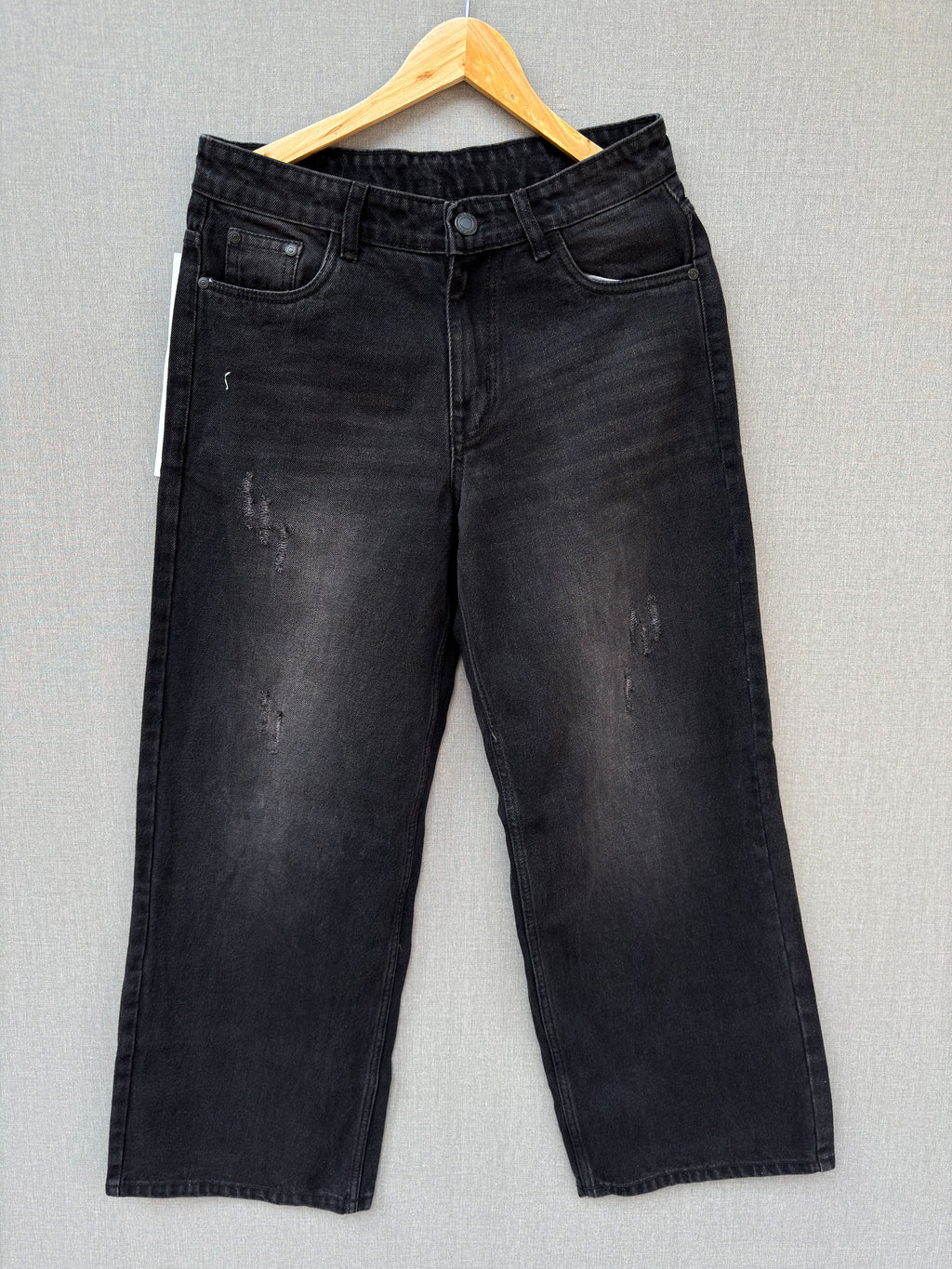 Washed Charcoal Baggy Denim 6