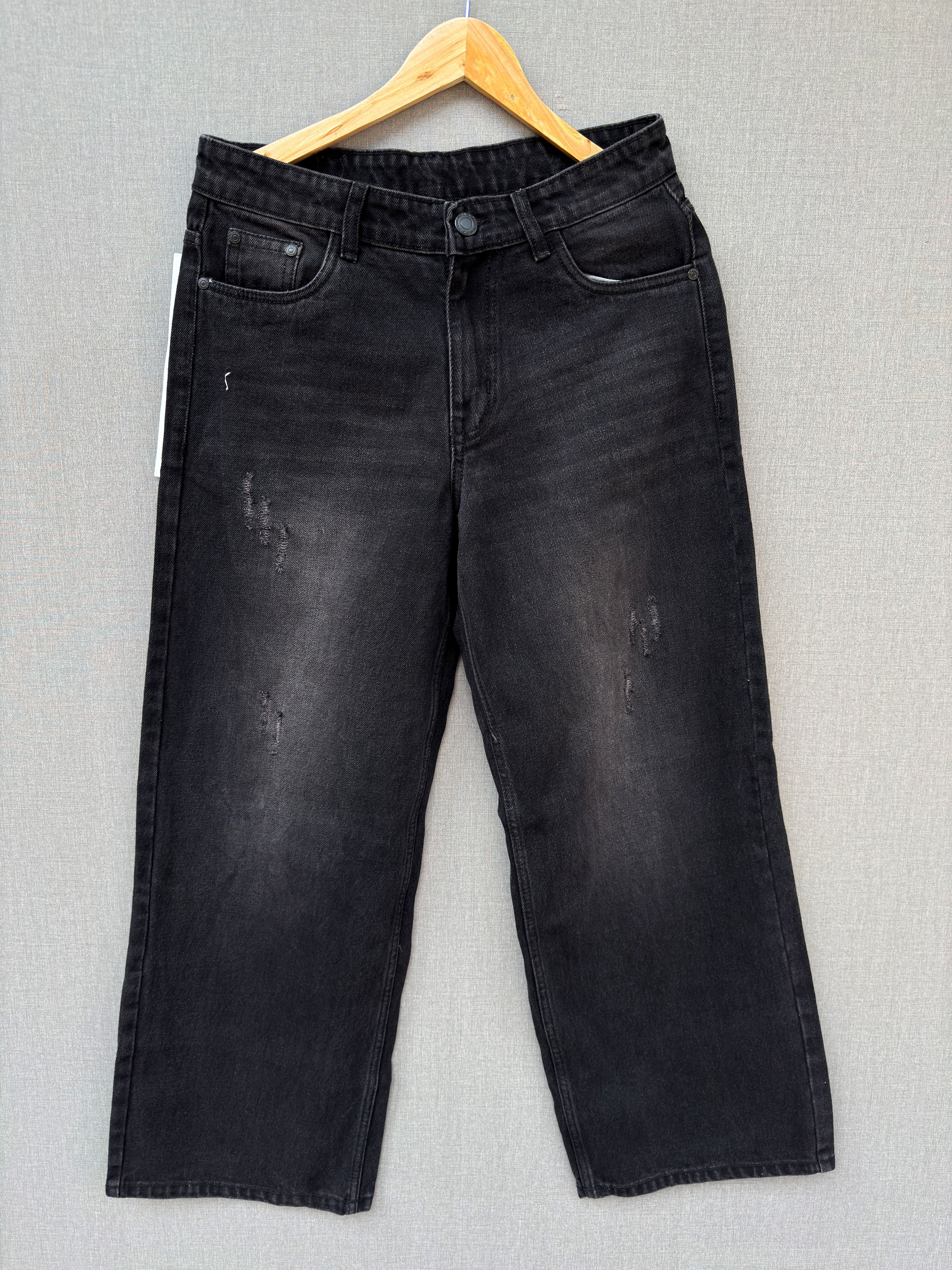 Washed Charcoal Baggy Denim 6