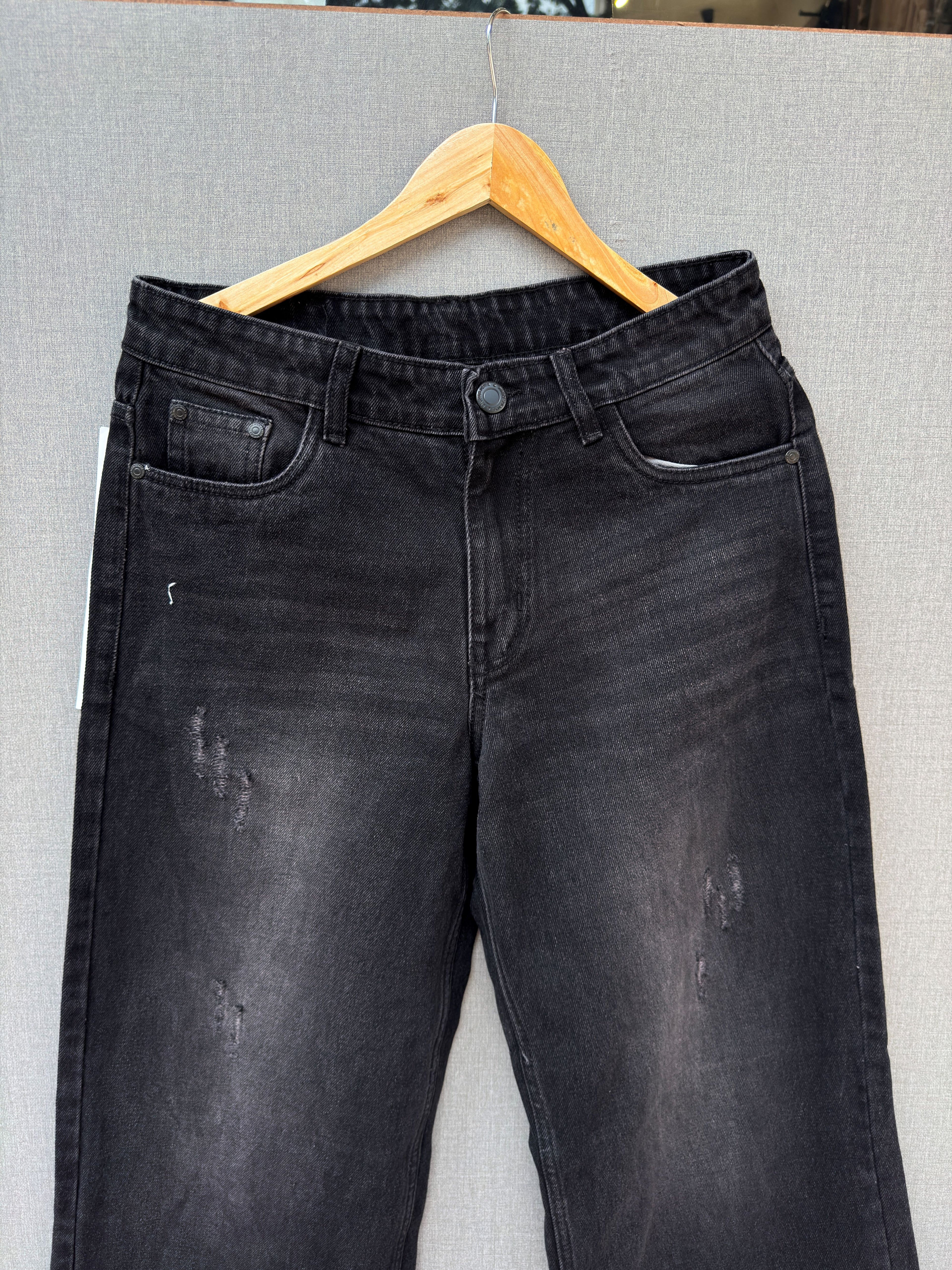 Washed Charcoal Baggy Denim 6