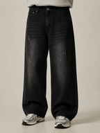 Washed Charcoal Baggy Denim 6