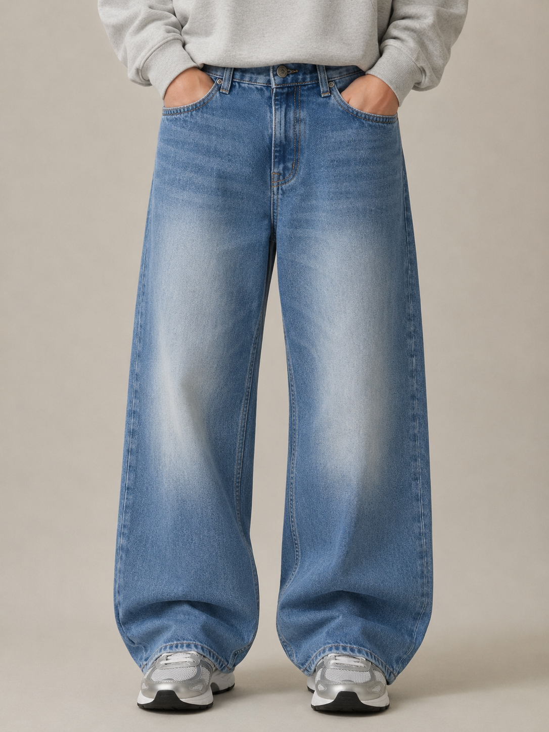 Ice Blue Baggy Denim Jeans 3