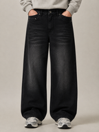 Washed Black Baggy Denim Jeans 5