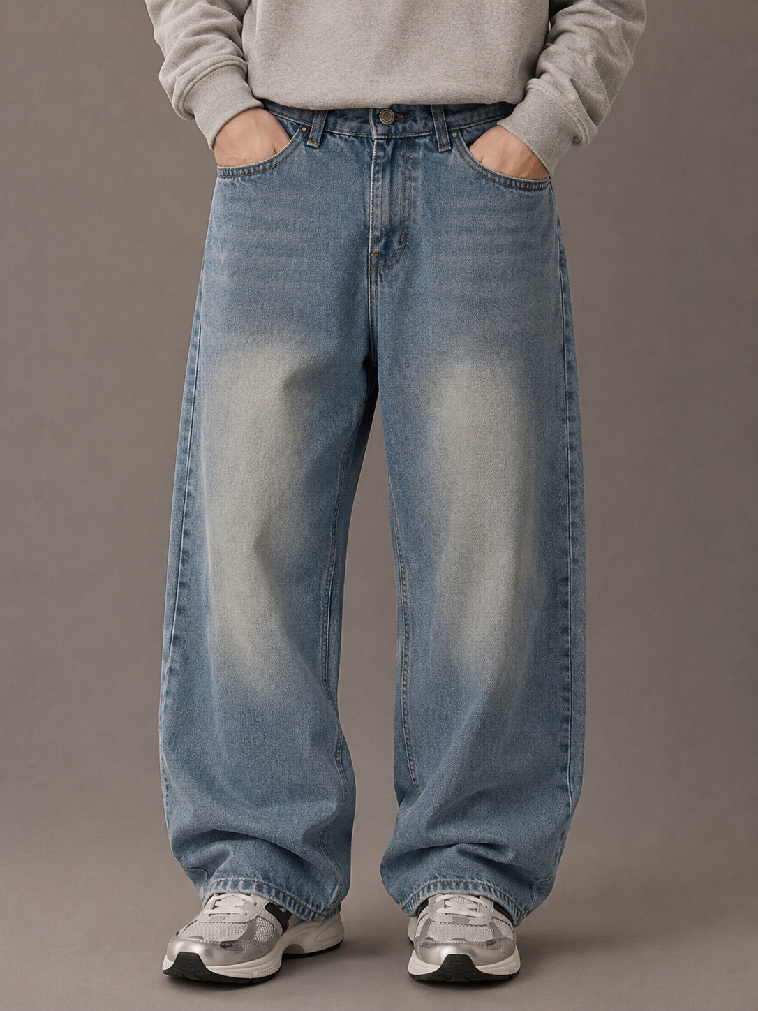 Vintage Blue Baggy Denim Jeans 2