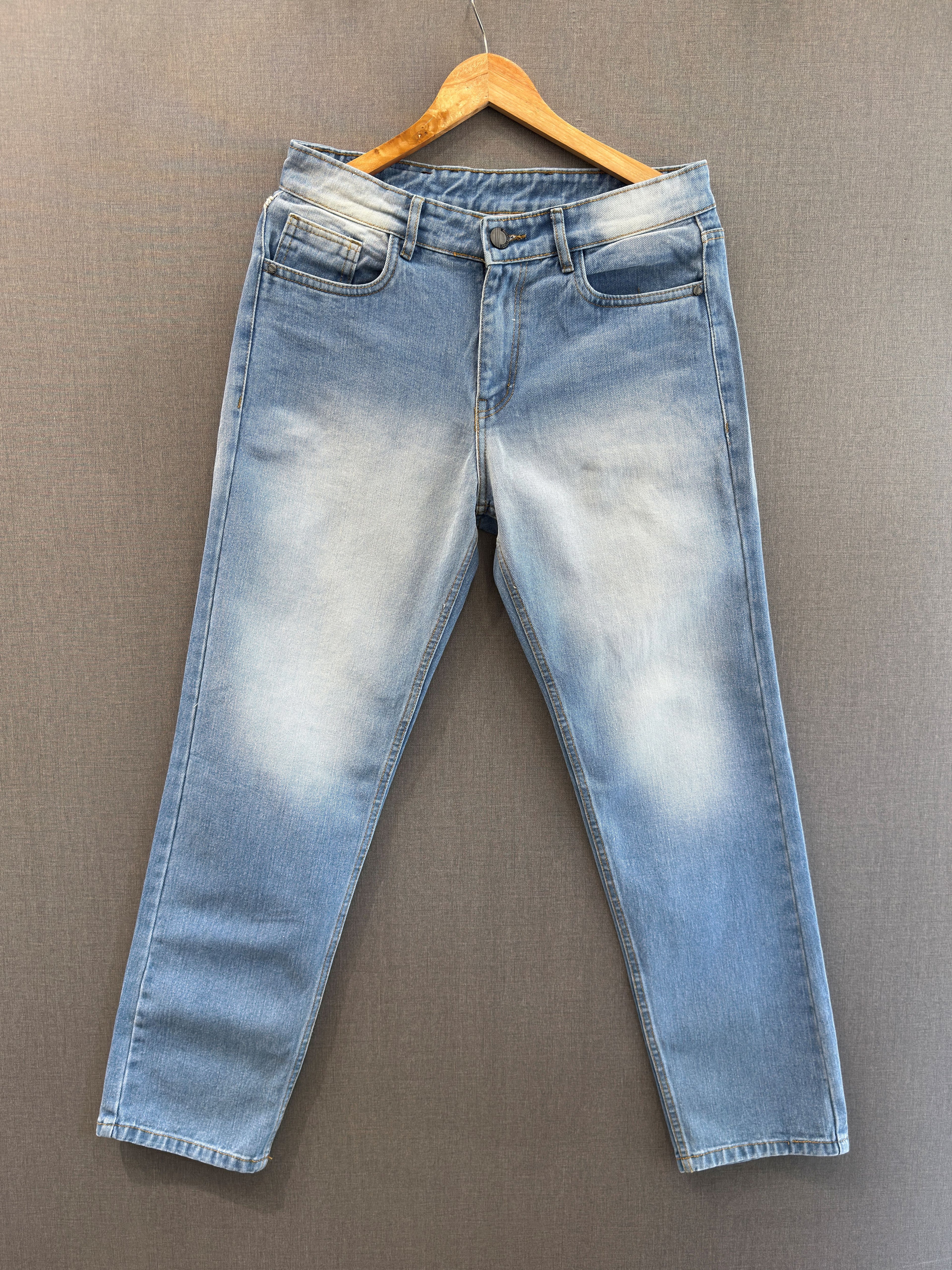 Ice Blue Fade Straight Fit Jeans