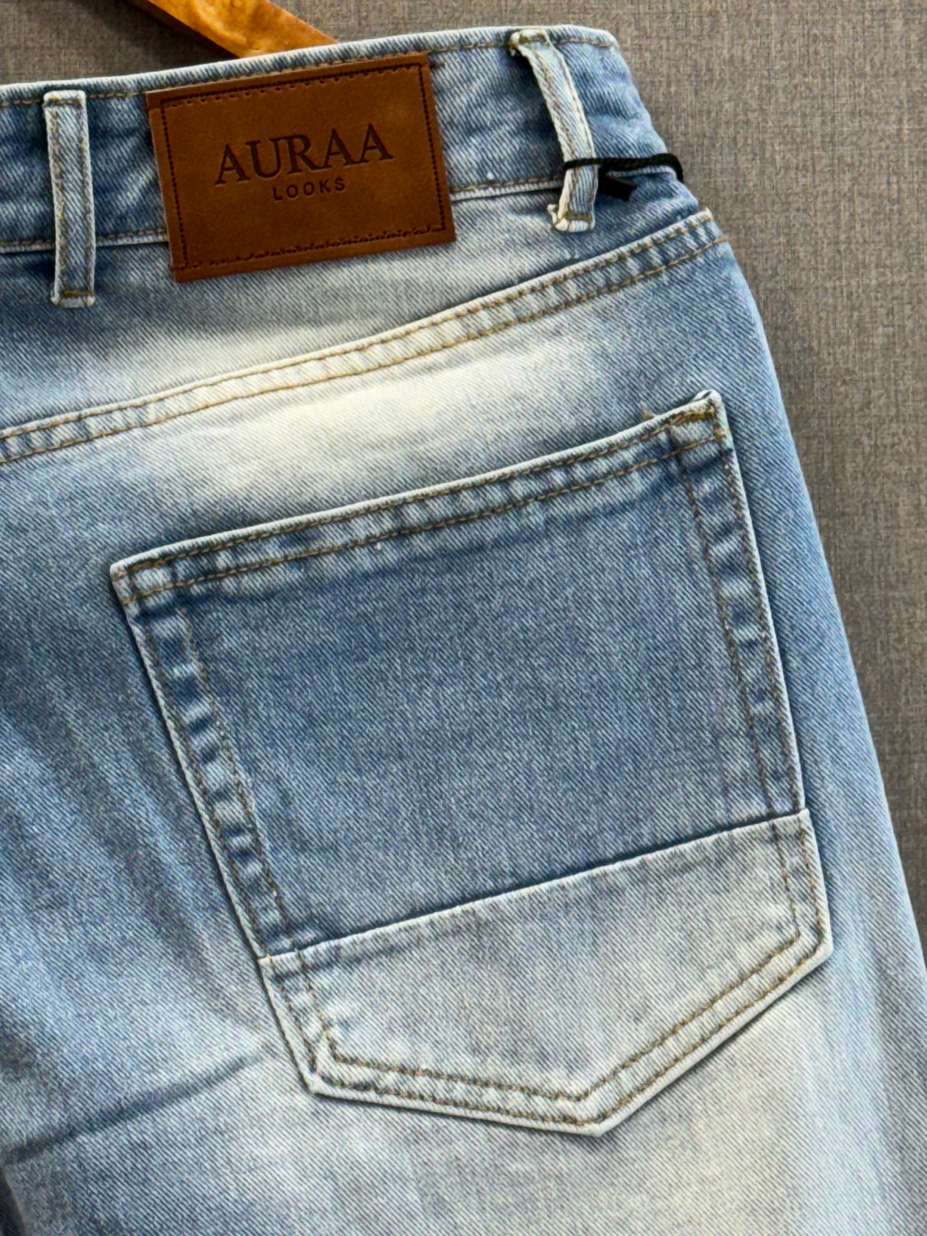 Ice Blue Fade Straight Fit Jeans
