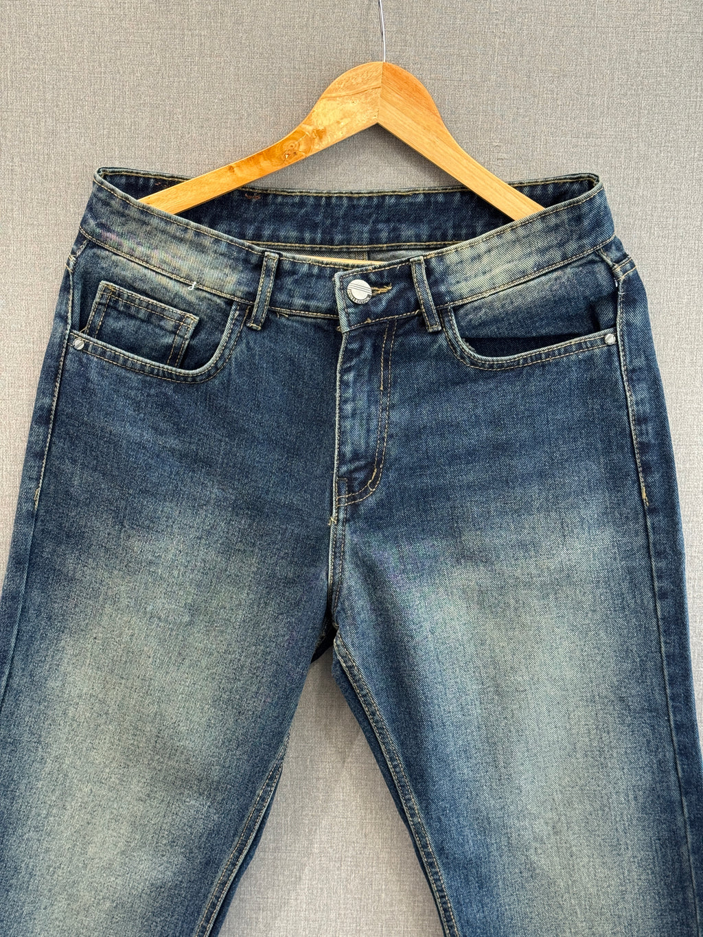 Dark Indigo Washed Straight Fit Jeans