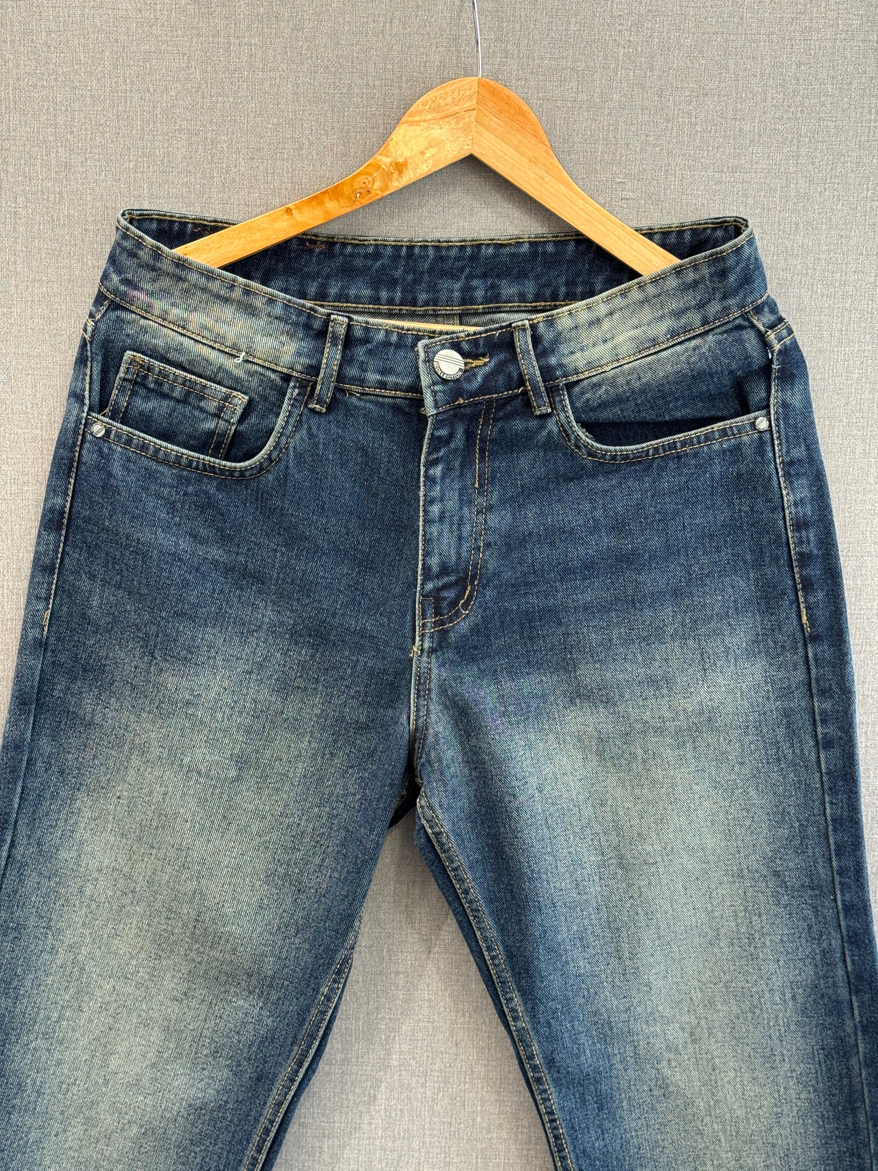 Dark Indigo Washed Straight Fit Jeans
