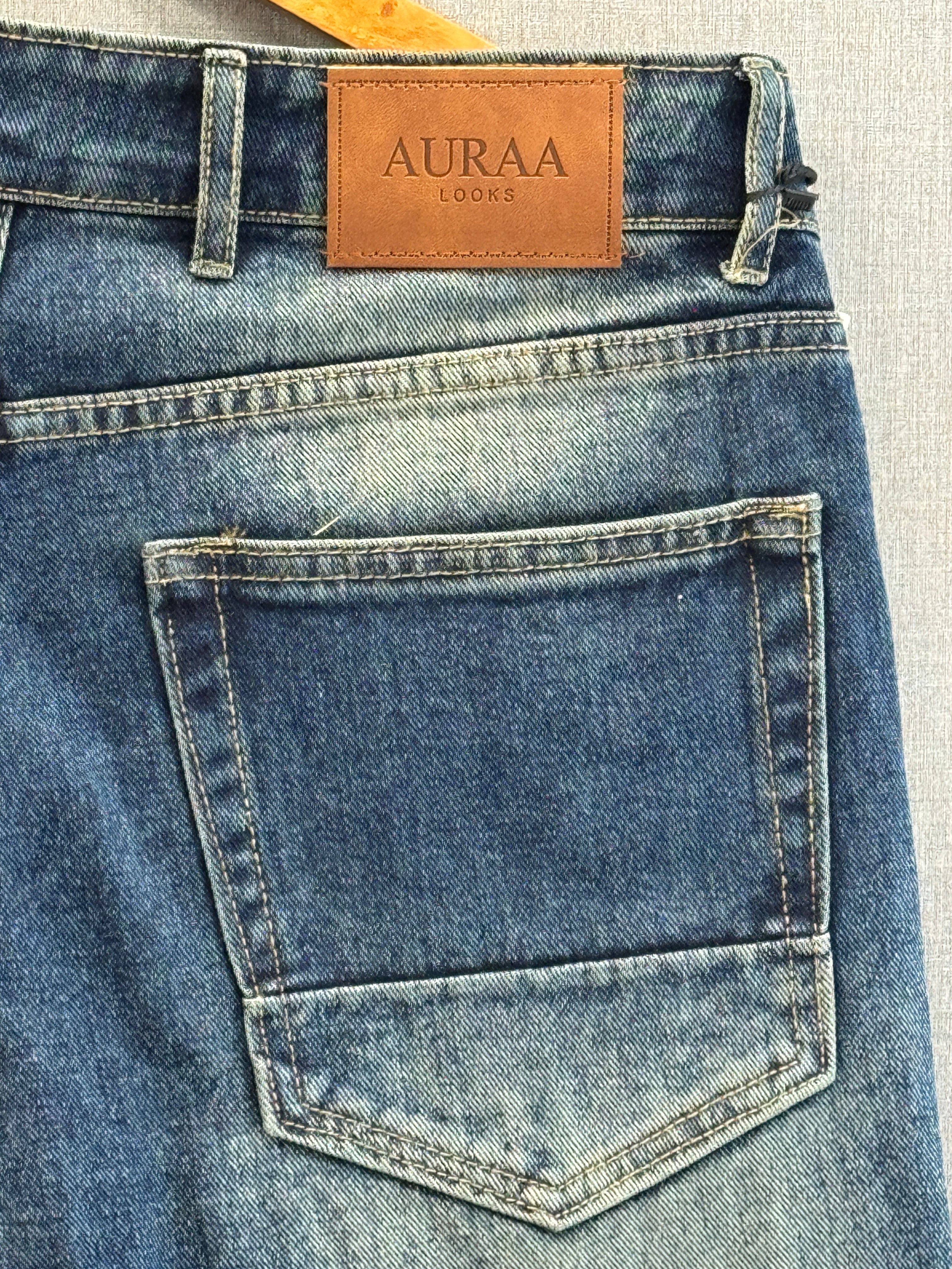 Dark Indigo Washed Straight Fit Jeans