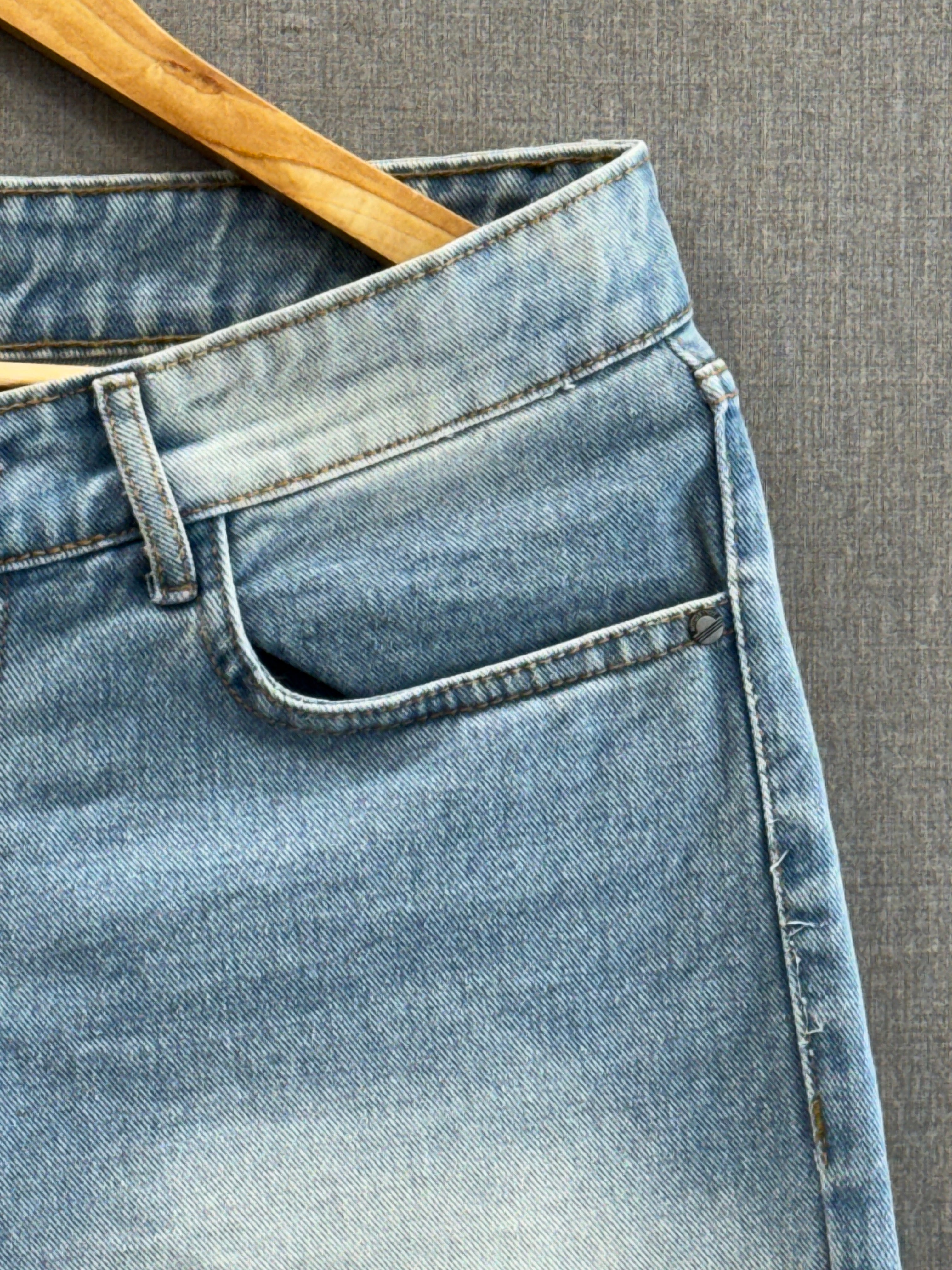 Sky Blue Washed Straight Fit Jeans