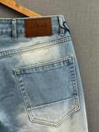 Sky Blue Washed Straight Fit Jeans