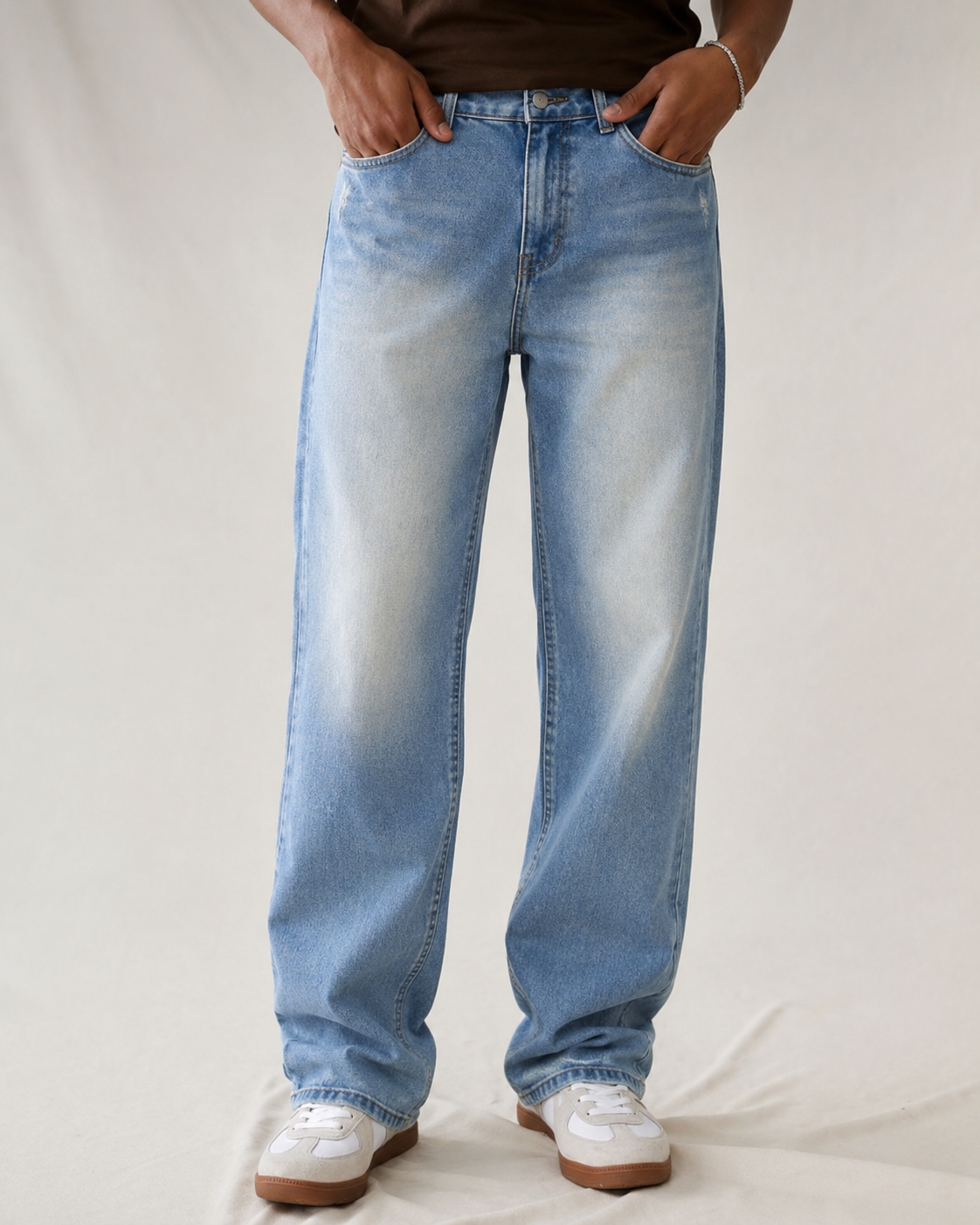 Ice Blue Fade Straight Fit Jeans