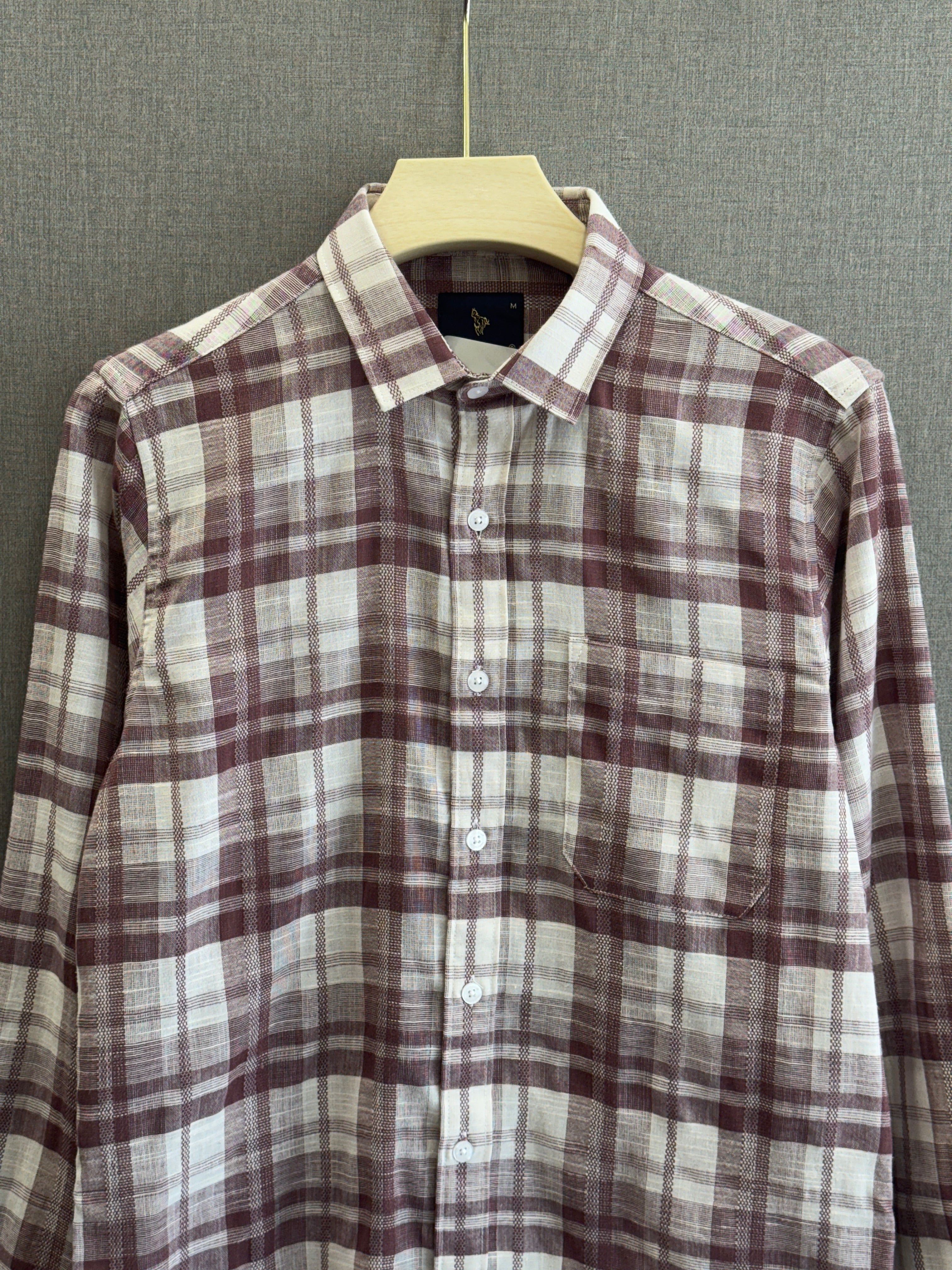 Wine Brown Checks Shirt