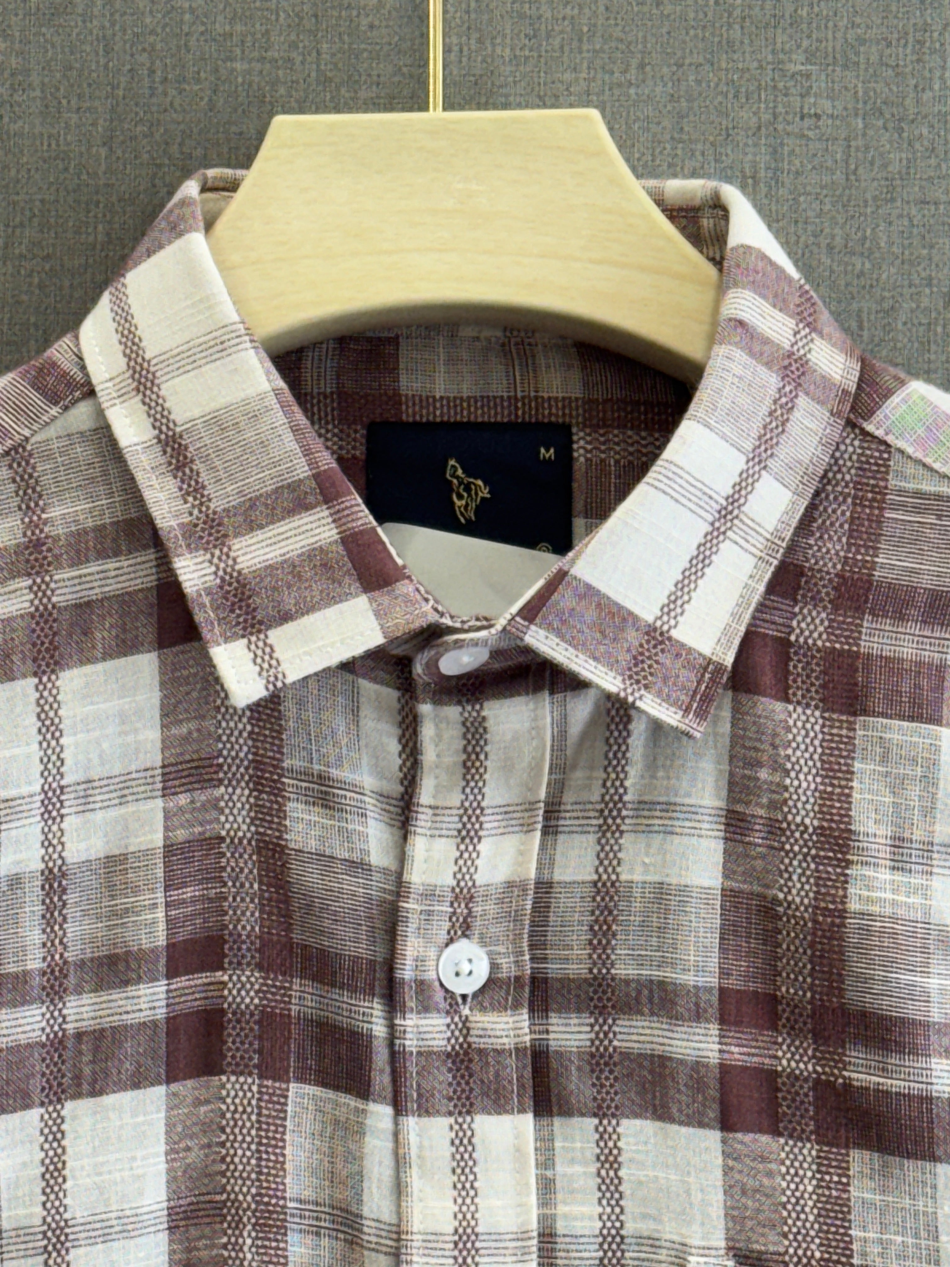 Wine Brown Checks Shirt