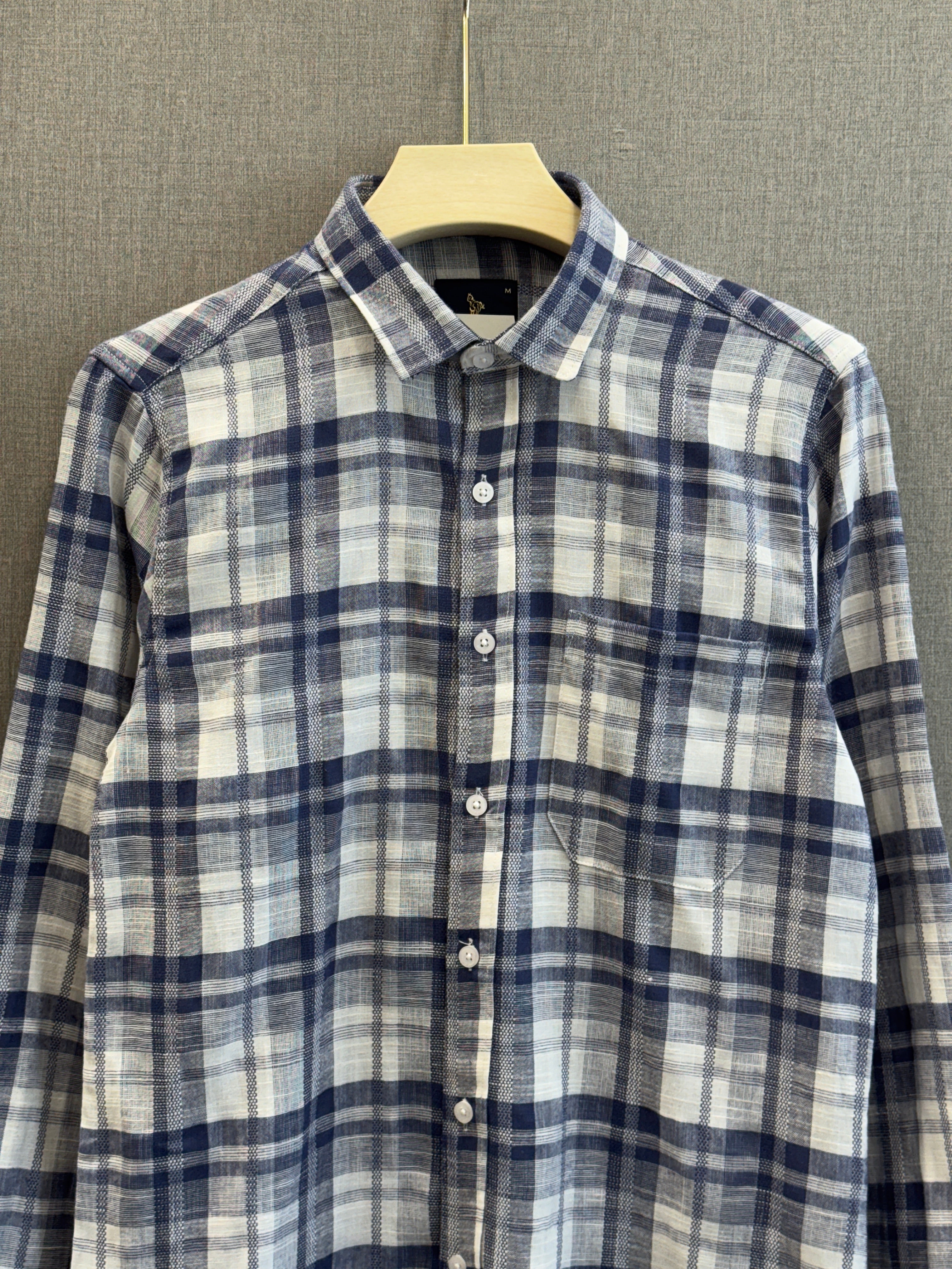 Navy Blue Checks Shirt