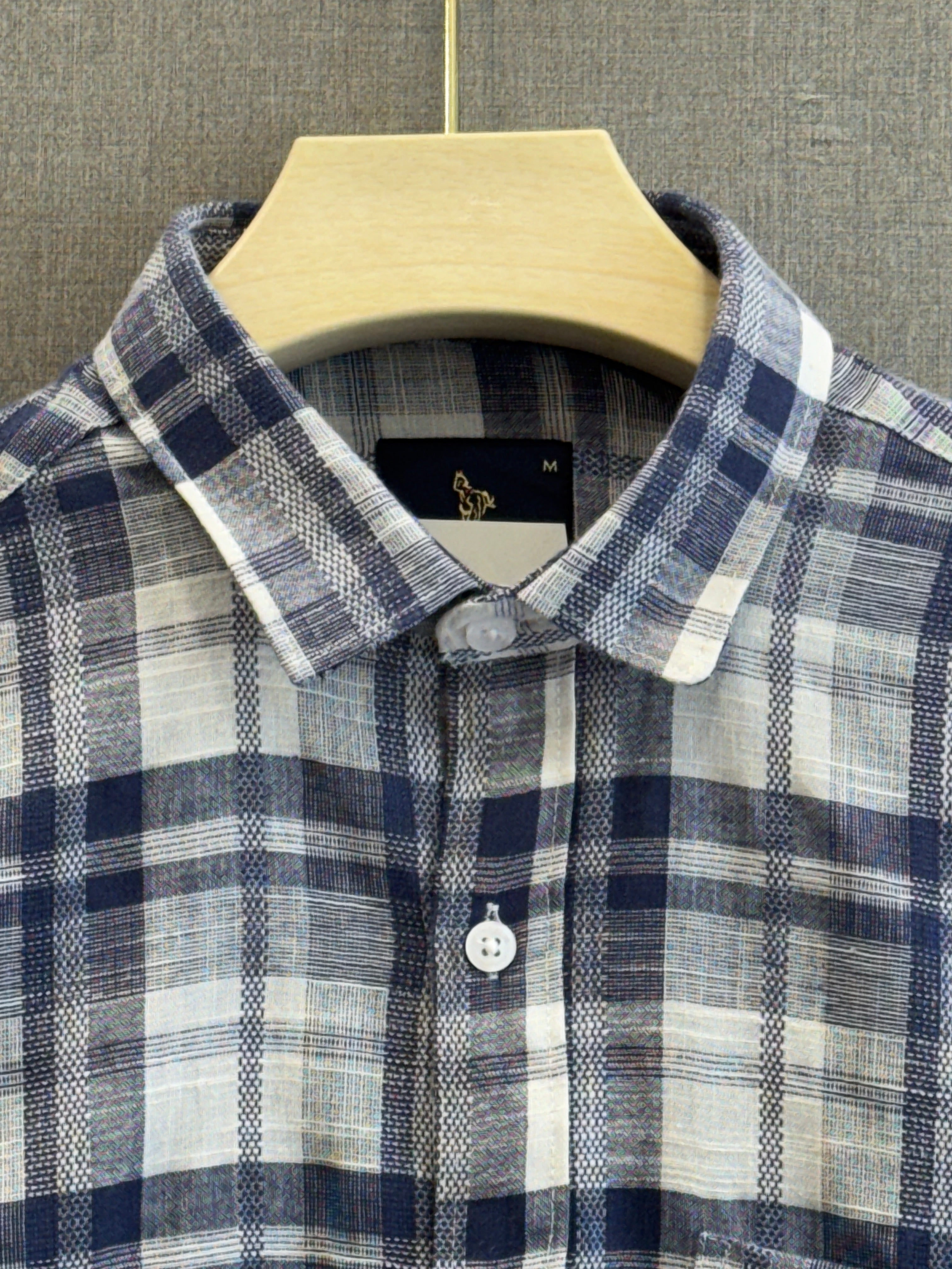 Navy Blue Checks Shirt