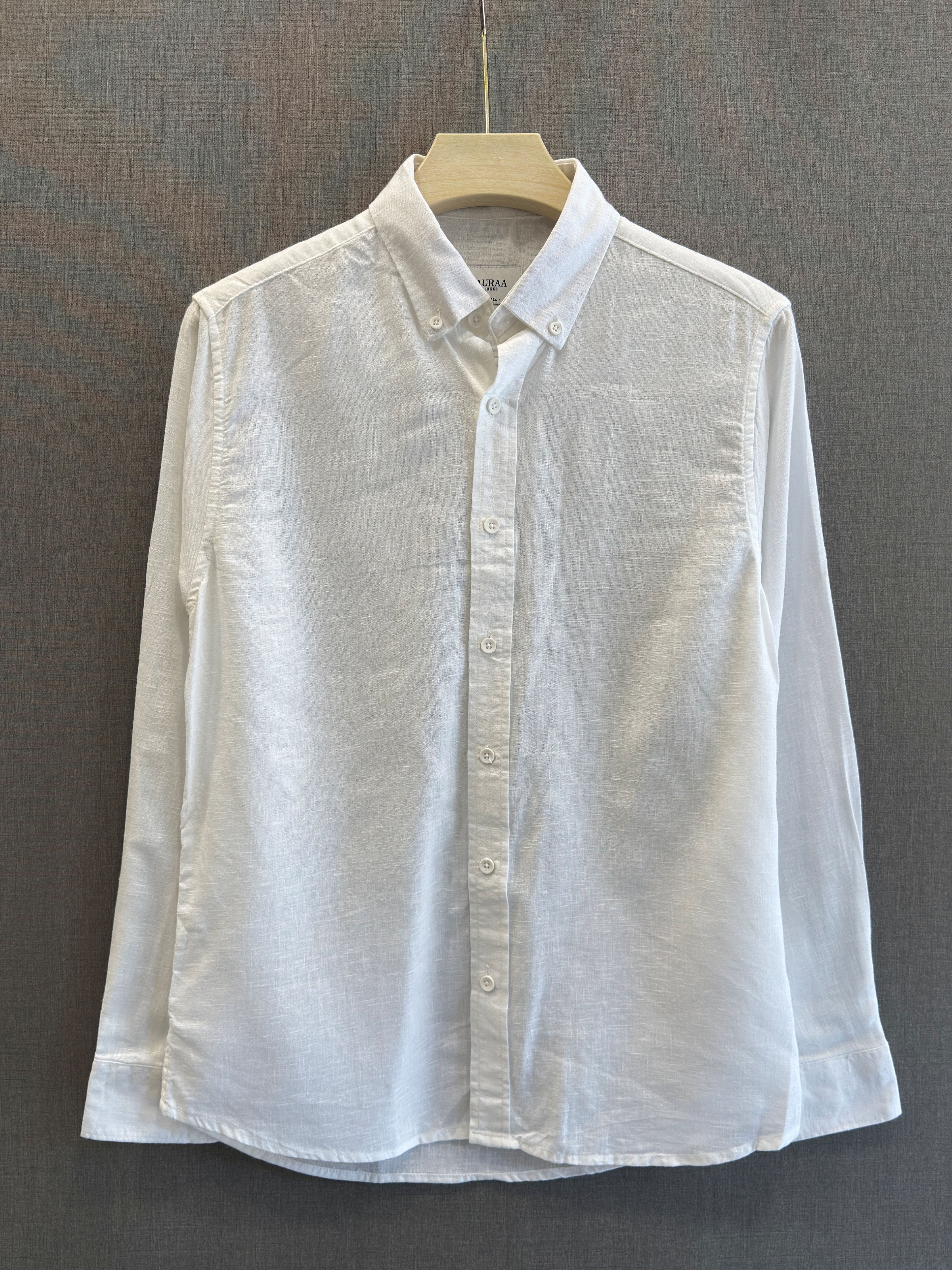 Auraa Luxe Linen Shirt - White