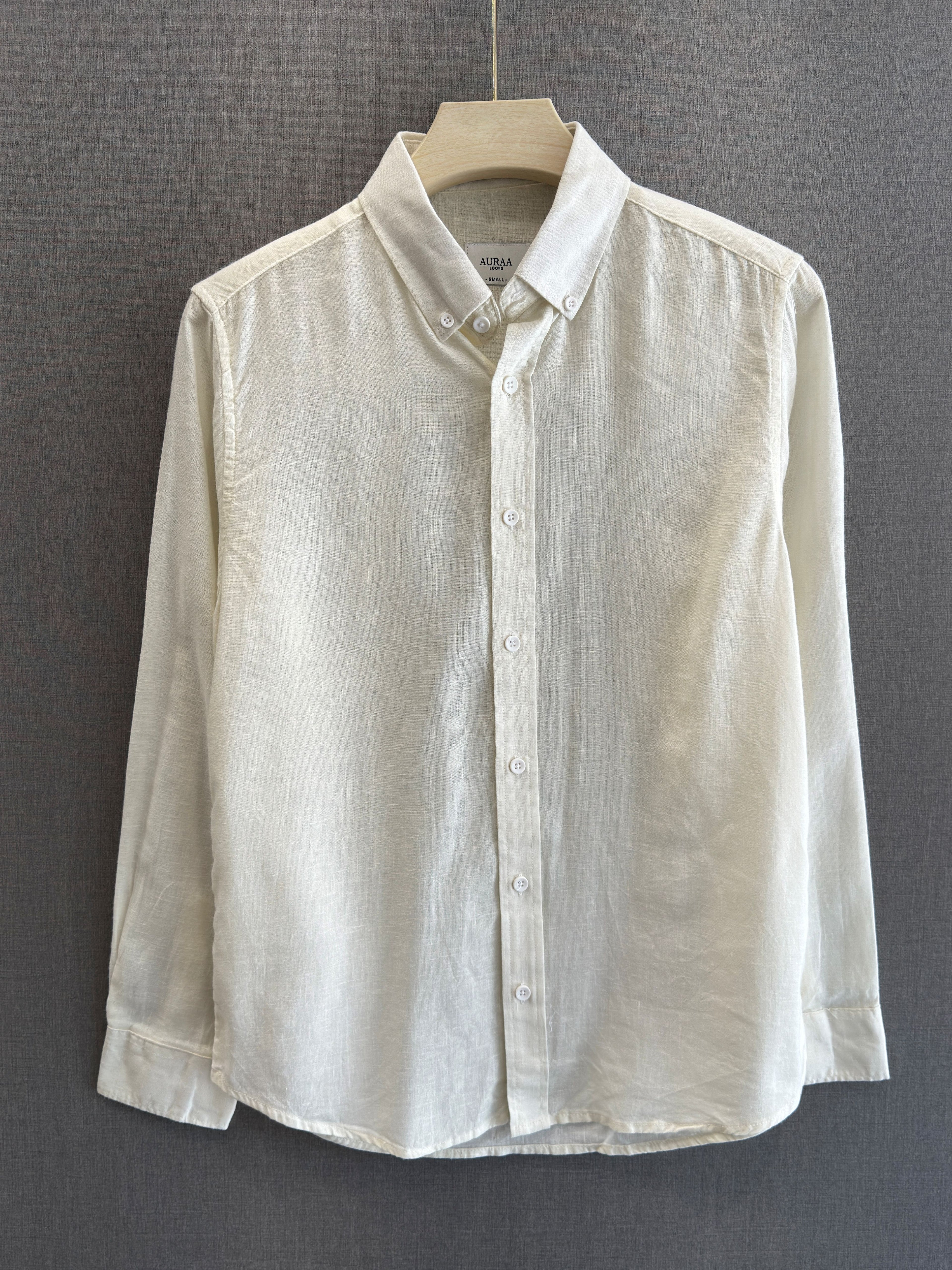 Auraa Luxe Linen Shirt - Ivory