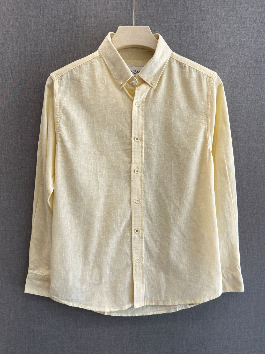 Auraa Luxe Linen Shirt - Butter Yellow