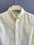 Auraa Luxe Linen Shirt - Butter Yellow