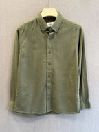 Auraa Luxe Linen Shirt - Olive Green