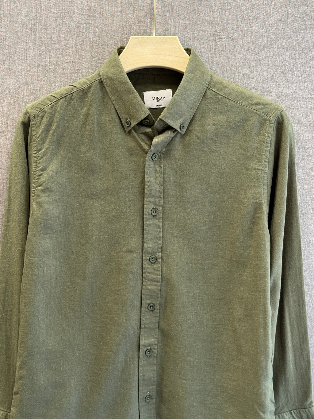 Auraa Luxe Linen Shirt - Olive Green