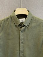 Auraa Luxe Linen Shirt - Olive Green