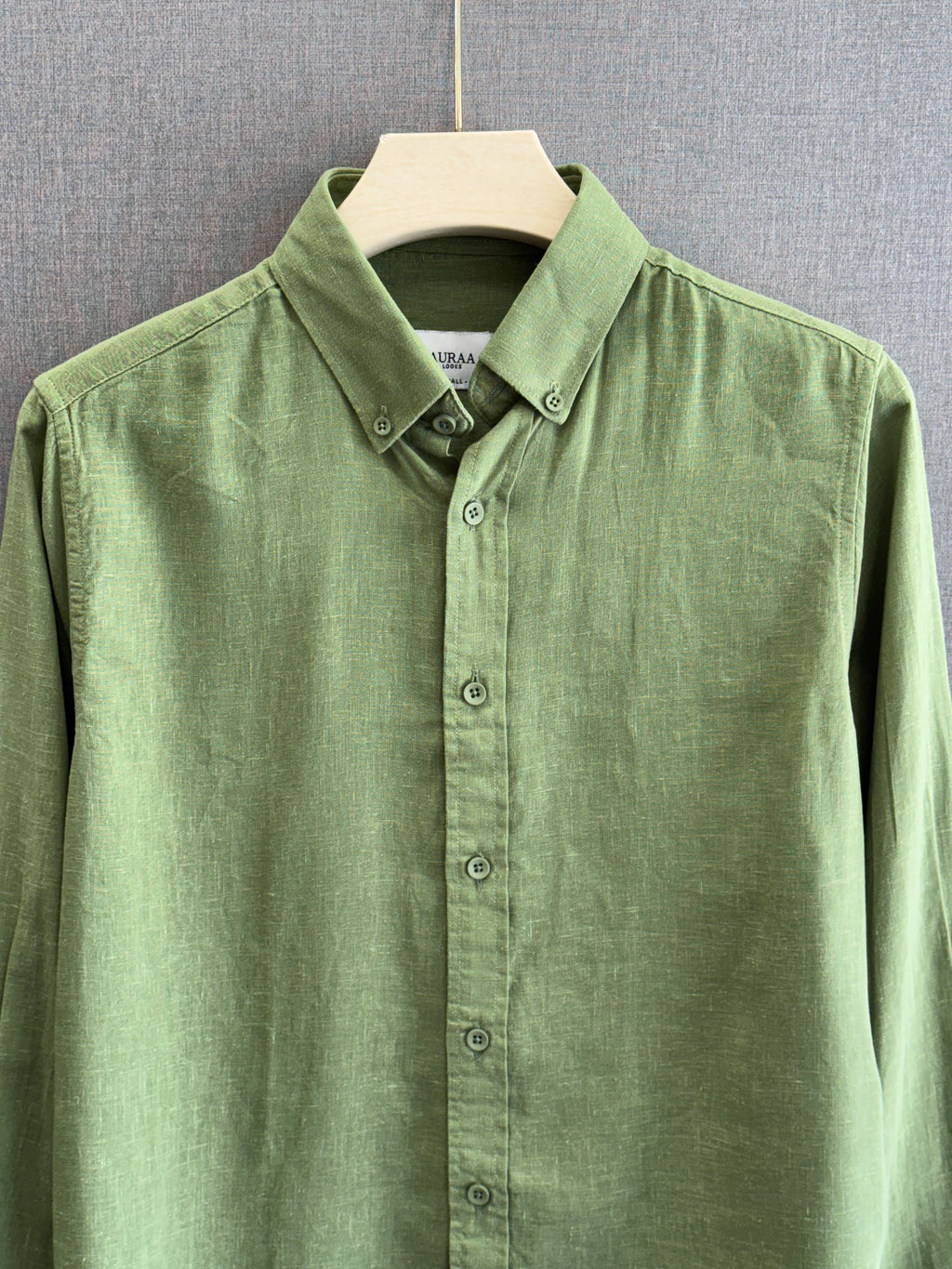 Auraa Luxe Linen Shirt - Sage Green