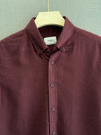 Auraa Luxe Linen Shirt - Wine
