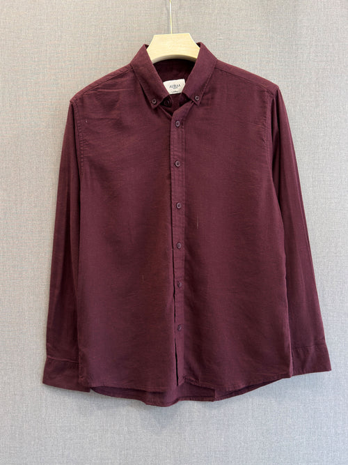 Auraa Luxe Linen Shirt - Wine