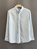 Auraa Luxe Linen Shirt - Sky Blue