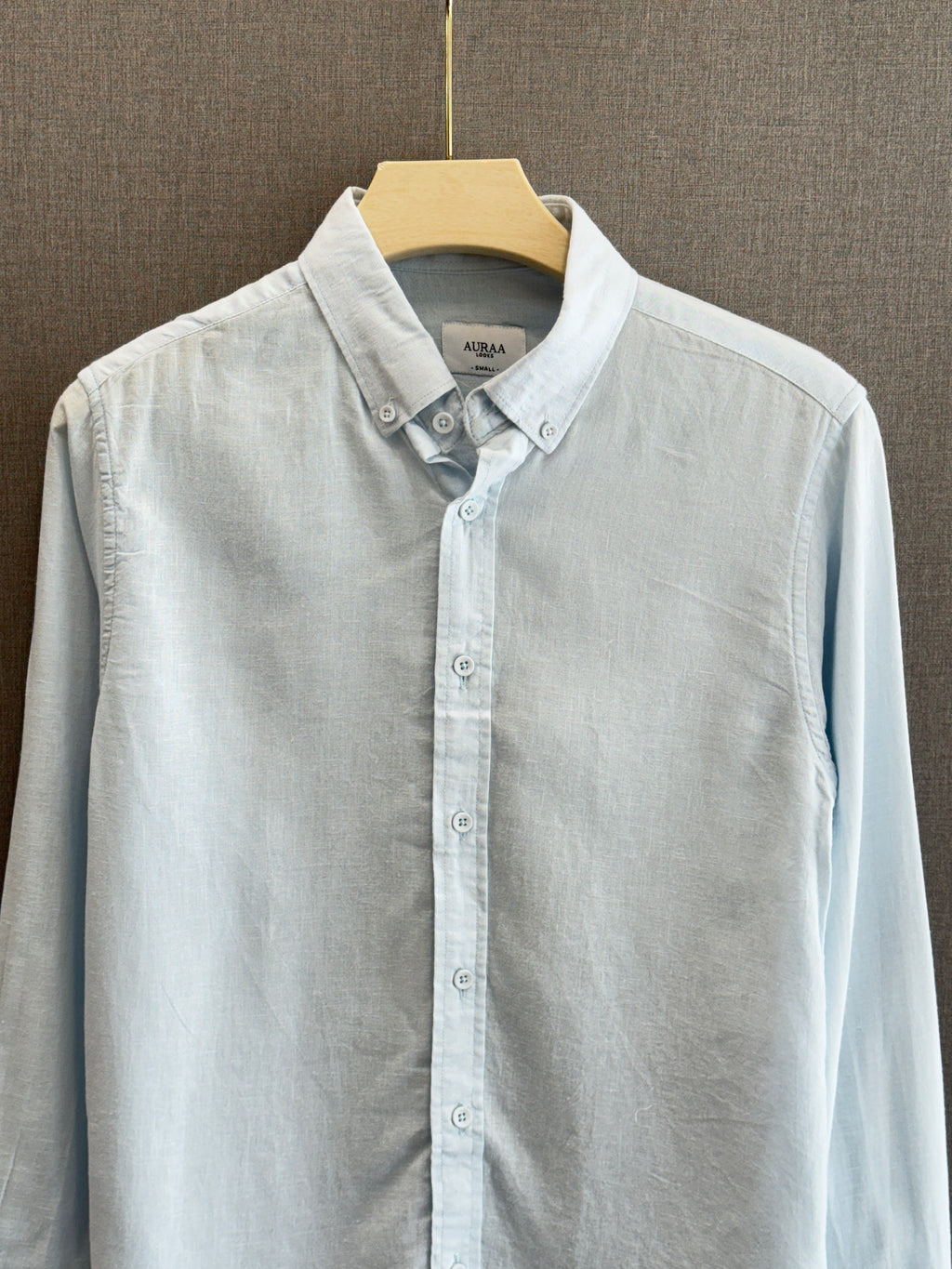 Auraa Luxe Linen Shirt - Sky Blue