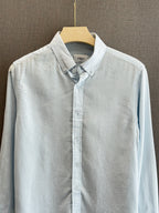 Auraa Luxe Linen Shirt - Sky Blue