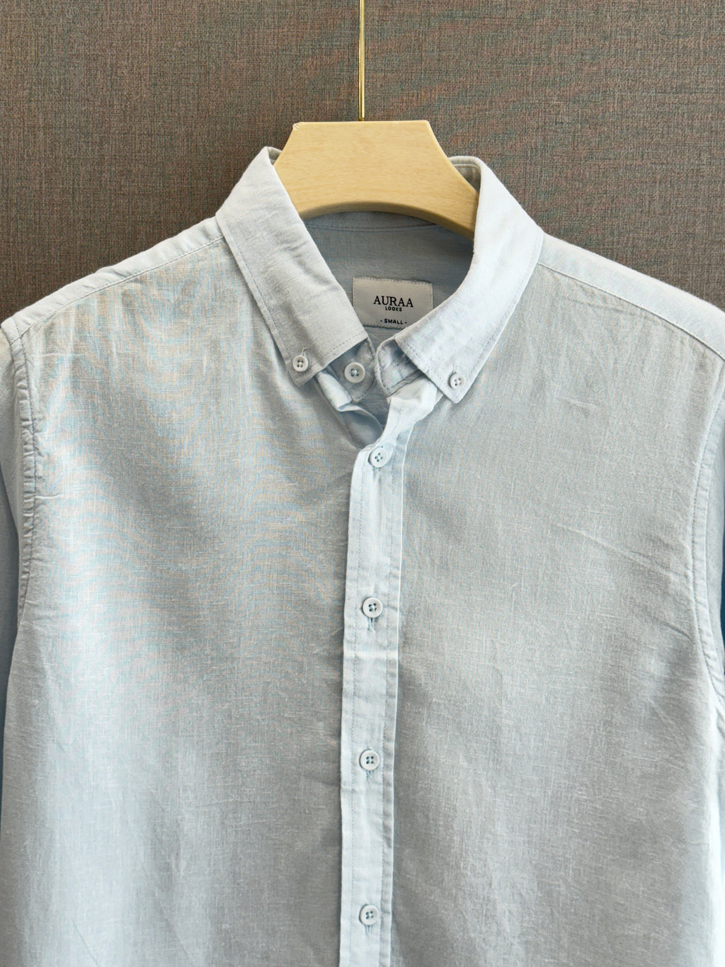 Auraa Luxe Linen Shirt - Sky Blue