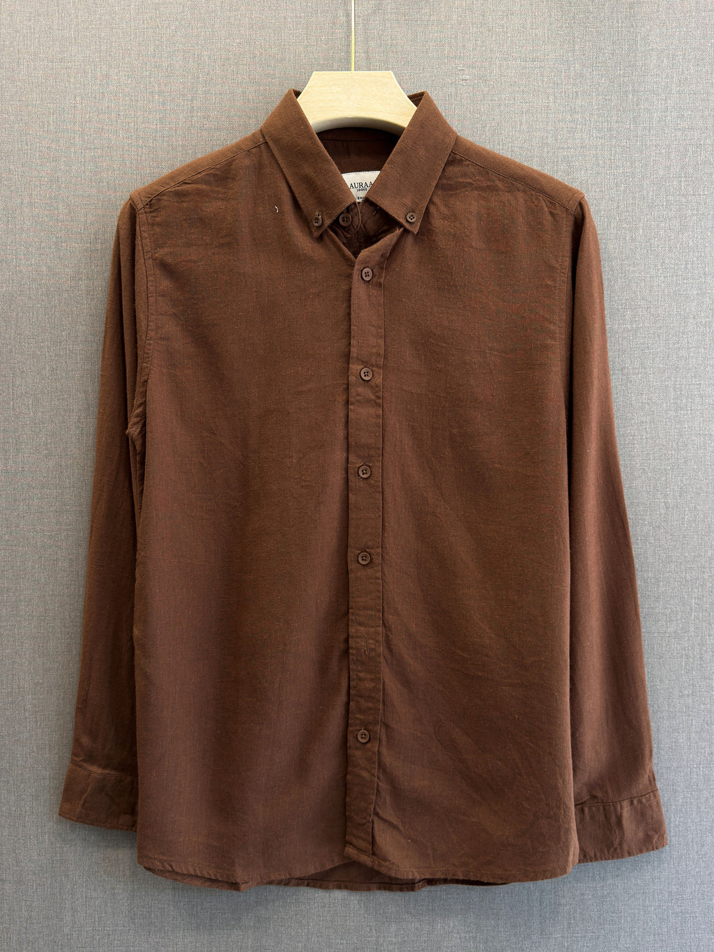 Auraa Luxe Linen Shirt - Chocolate Brown