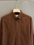 Auraa Luxe Linen Shirt - Chocolate Brown