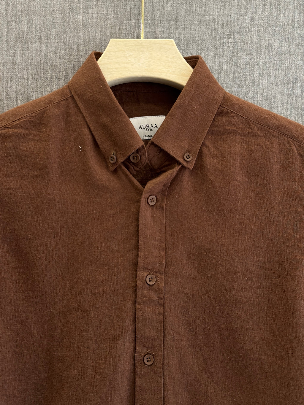 Auraa Luxe Linen Shirt - Chocolate Brown