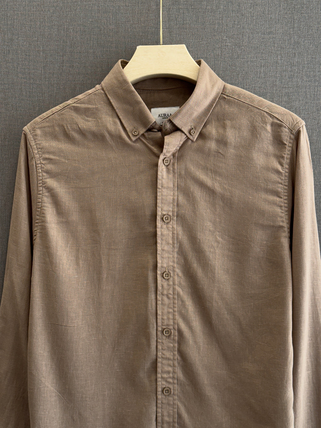 Auraa Luxe Linen Shirt - Mocha Mist
