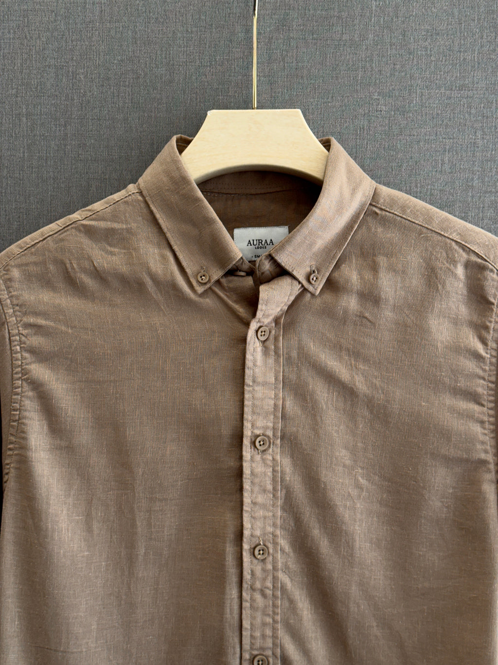 Auraa Luxe Linen Shirt - Mocha Mist